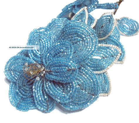 Beaded Bouquet Wired Glass French Beaded Flowers Seed Beads