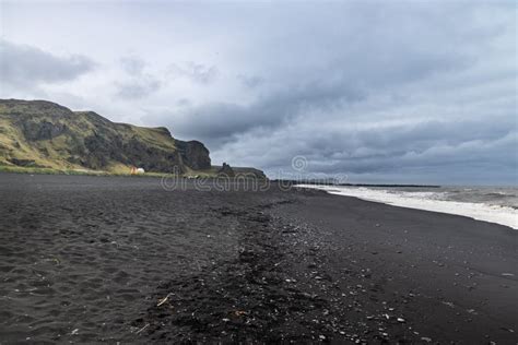 vik s scenic volcanic black sand beach in iceland is popular and iconic tourist destination