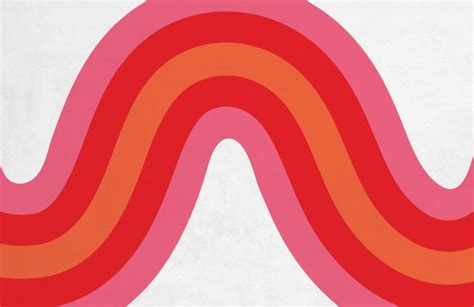 Pink Red And Orange 70s Retro Wave Wallpaper Mural Hovia Waves