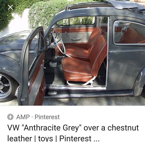 Anthracite Gray L469 Vintage Vw Volkswagen Chestnut Leather