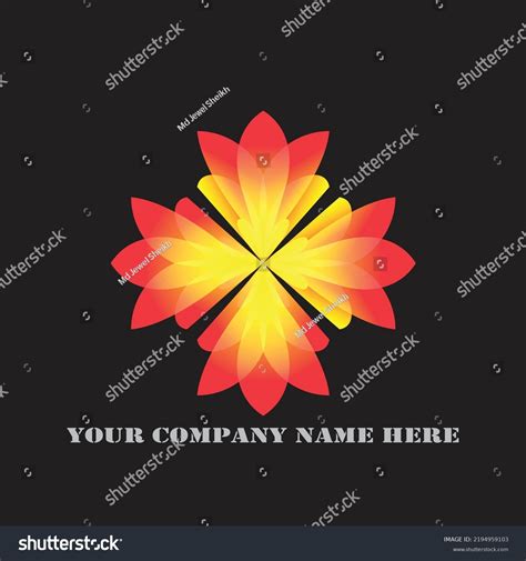 Flower Uniqe Logo Design Template Stock Vector Royalty Free