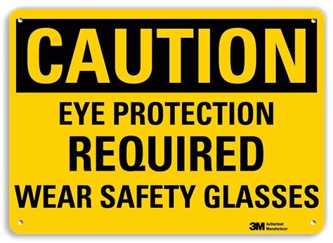 caution eye protection required wear safety glasses sign by smartsign 7 x 10 3m