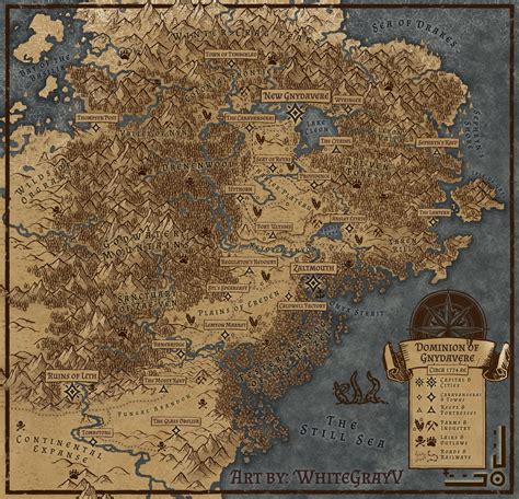 OC Dominion Of Gnydavere Parchment Map Published Inkarnate Create Fantasy Maps Online