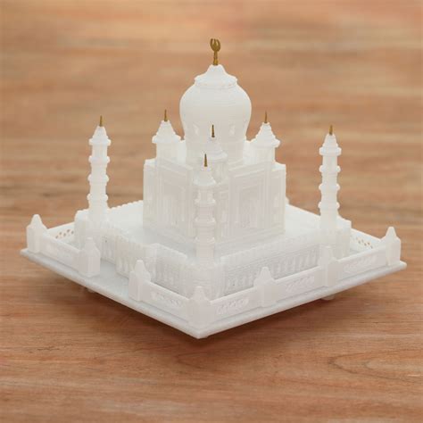 Hand Carved Taj Mahal Mini Replica Marble Sculpture Taj Mahal