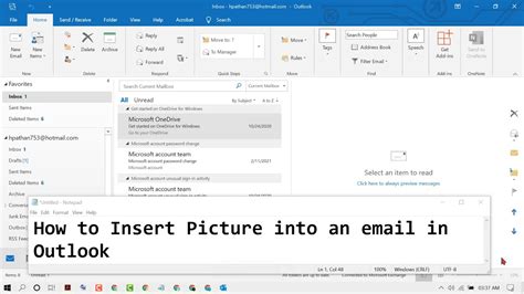How To Insert Picture Into An Email In Outlook Youtube