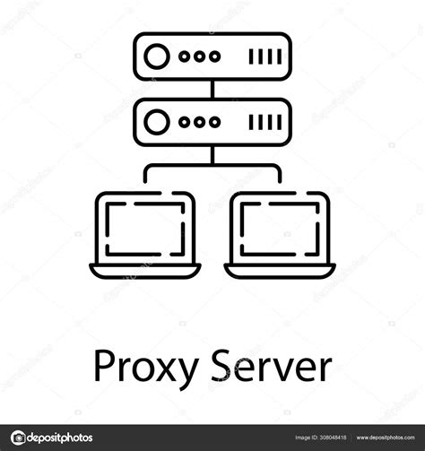 Icon Proxy Server Line Design Stock Vector Image By ©vectorspoint