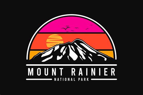 Mount Rainier National Park Silhouette Style 3474010 Vector Art At