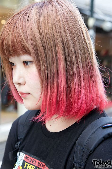 The Uncanny X Men X Pink Ombre Hair In Harajuku