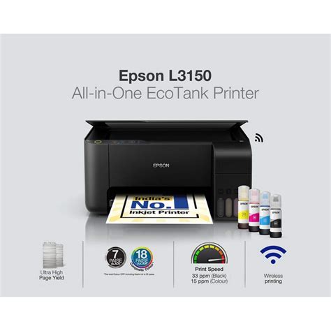 You are providing your consent to epson america, inc., doing business as epson, so that we may send you promotional emails. Epson EcoTank L3150 Wi-Fi All-in-One Ink Tank Printer ...