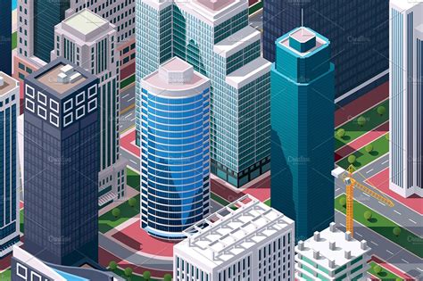 Isometric City Map Custom Designed Illustrations Creative Market