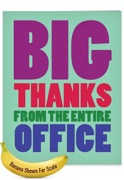 Big Thanks From The Office Thank You Jumbo Greeting Card
