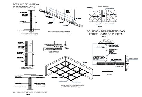 Concealed Grid Ceiling With Steel Structure View Dwg File