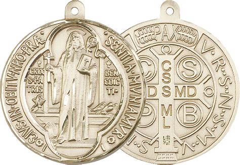 14kt Gold St Benedict Medal 1 58 X 1 38 Ewtn Religious Catalogue