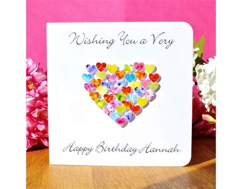 Personalised Birthday Card Colourful Custom Birthday Card With Name