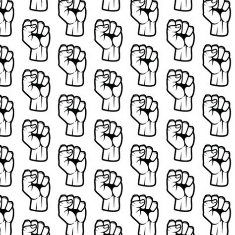 Clenched Fist Seamless Pattern Vector Public Domain Vectors
