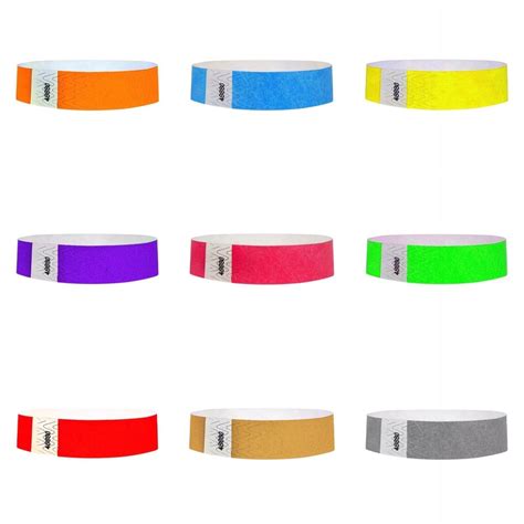 500 34 Tyvek® Wristbands Solid Colors Free Shipping
