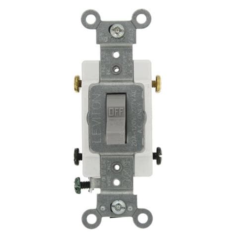 Leviton 20 Amp Commercial Grade Double Pole Toggle Switch Gray Cs220