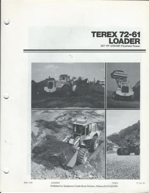 Equipment Brochure Terex 72 61 Wheel Loader Old Photocopy