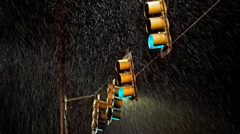 2560x1440 Traffic Lights Night Rain 5k 1440p Resolution Hd 4k