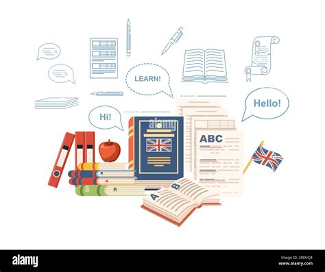 English Language Courses Online Education Concept Or Translation