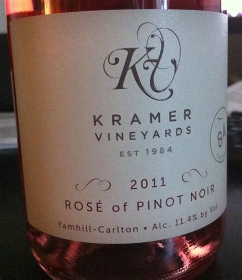 NV Kramer Vineyards Rosé of Pinot Noir USA Oregon Willamette Valley