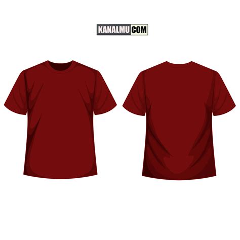 Desain Kaos Polos Merah Maroon Depan Belakang Desain Baju