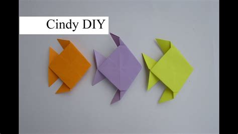 Origami Fish Easy Tutorial For Kids Diy Fish Papar Craft 3d Cindy