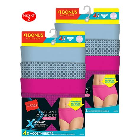 Hanes Hanes X Temp Constant Comfort Womens Microfiber Modern Brief Panties 4 Pack Color