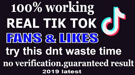 Working 100 Real Tik Tok Fans And Likesno Verification Increase Tik