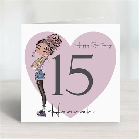 15th Birthday Card Girl For Her Etsy Uk