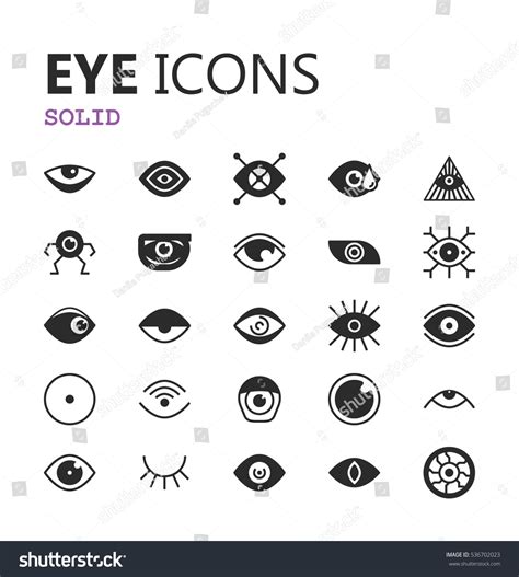 Simple Modern Set Eyes Icons Premium Vetor Stock Livre De Direitos