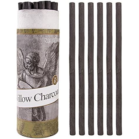 Artist Willow Vine Sketch Charcoal Sticks Approx 7 9mm Dia Pack Of