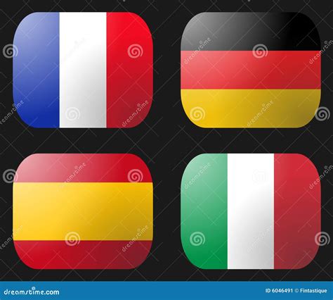 France Germany Italy Spain Flag Stock Illustration Illustration Of