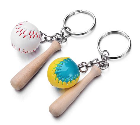 Novelty Cute Baseball Glove Bat Key Chain Sports Keyring Keychain