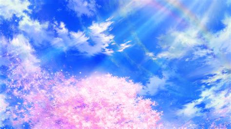 Wallpaper For Desktop Laptop Bd76 Anime Sky Cloud Spring Art