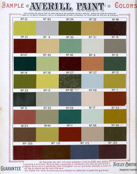 Shades Of The Past Authentic Victorian House Paint Color Sample Cards
