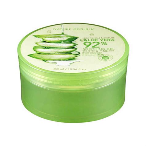 Yadah cactus soothing gel 3.7 fluid ounce, vegan soothing cooling moisturizing skin hair care, shaving gel for men, 95 percent of cactus extract. Nature Republic Soothing & Moisture Aloe Vera 92% Soothing ...
