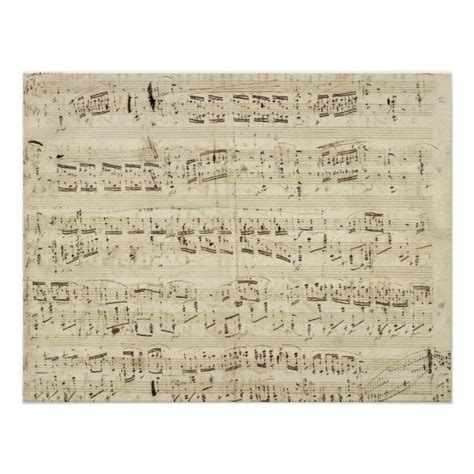 Old Music Notes Bach Music Sheet Fabric Zazzle