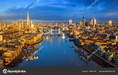 London England Panoramic Aerial Skyline View London Including Iconic