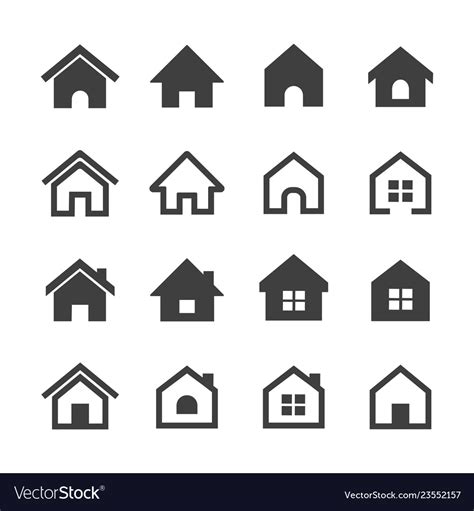 House Icons Set Royalty Free Vector Image Vectorstock