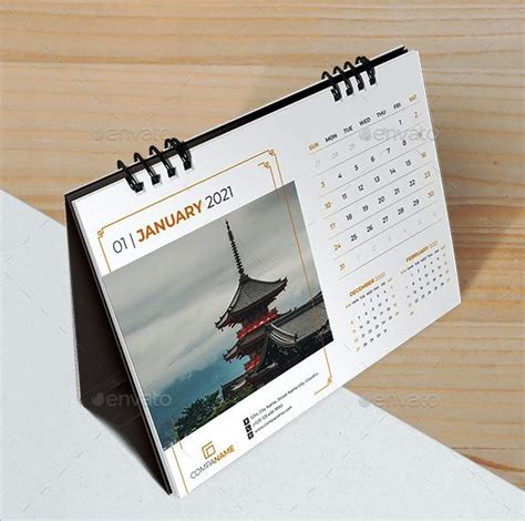2021 Template Desain Kalender Meja Premium Envato Id
