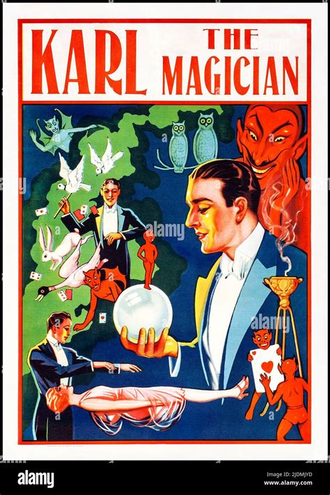 Karl The Magician 1920s Vintage Magician Poster Stock Photo Alamy