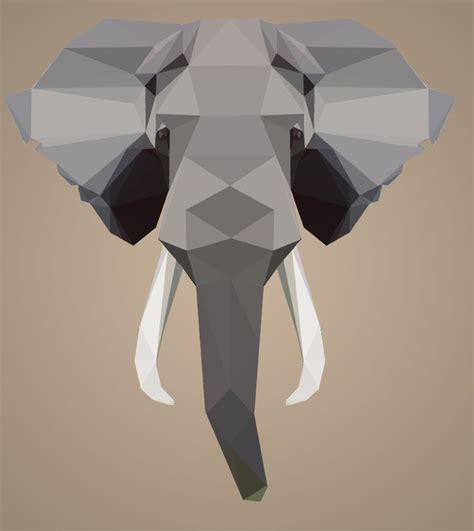 Geometric Elephants Head Photoshop Arte Geométrico Pinturas