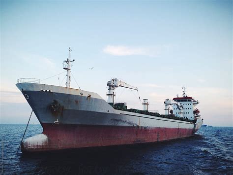 Empty Cargo Ship On The Water By Stocksy Contributor Borislav