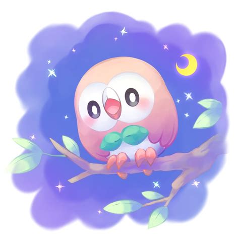 Cute Rowlet By ぷっと My Perfect Mom For Playing Moon Rowlett Pokemon