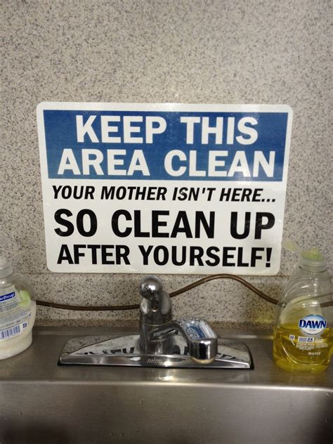 Keep Kitchen Clean Signs Courtesy And More Yryyux