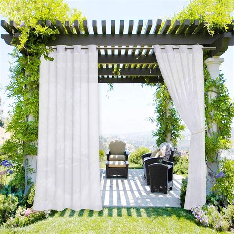 Detachable Sticky Tab Top Indoor Outdoor Sheer Voile Drape For Pergola