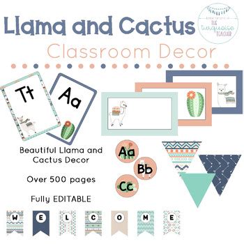 Popular cactus llama of good quality and at affordable prices you can buy on aliexpress. Llama Classroom Decor Fully Editable Theme Cactus Decor | TpT