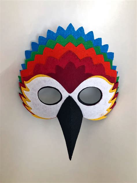 Parrot Mask Animal Mask Colorful Bird Mask Etsy Australia