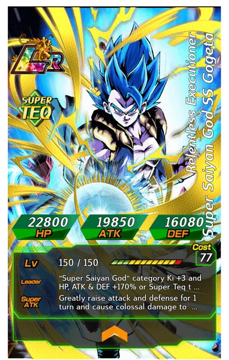 Concept For A Broken Standalone Blue Gogeta Card For The 5th